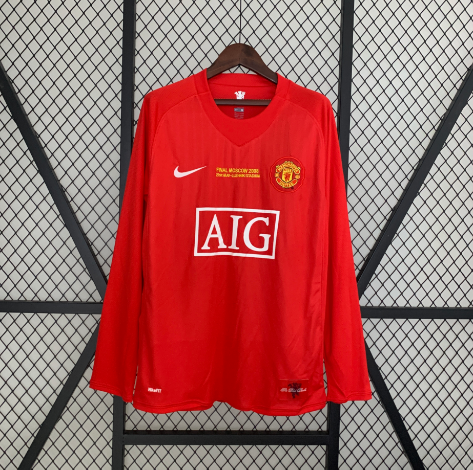 Manchester United 07/08 Local Manga Larga - Retro